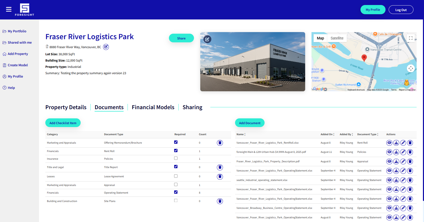 Secure sharing of commercial real estate documents with customizable role-based permissions in Foresight